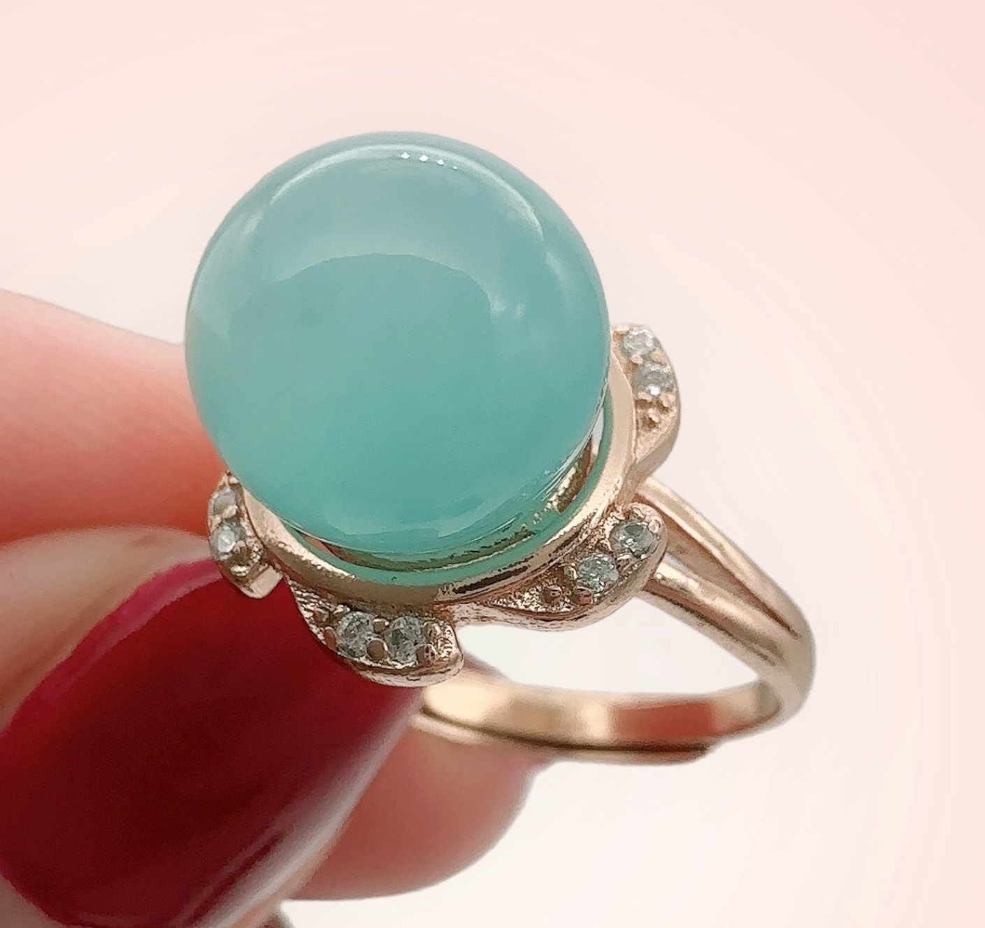 限定1点！ 天然 アマゾナイト ダイヤモンド リング 指輪 大粒 上品 YG 華奢 ジュエリー ペンダント 誕生日 バレンタイン 宝石 貴金属 ジュエリー 冠婚葬祭 セミフォーマル デート 旅行 結婚 6,500円