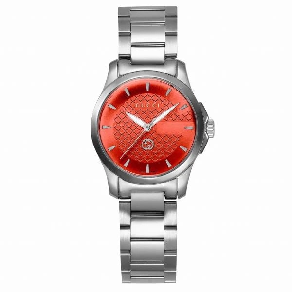 腕時計 YA1265049 レディース G-TIMELESS クォーツ コーラルレッド シルバー 並行輸入品