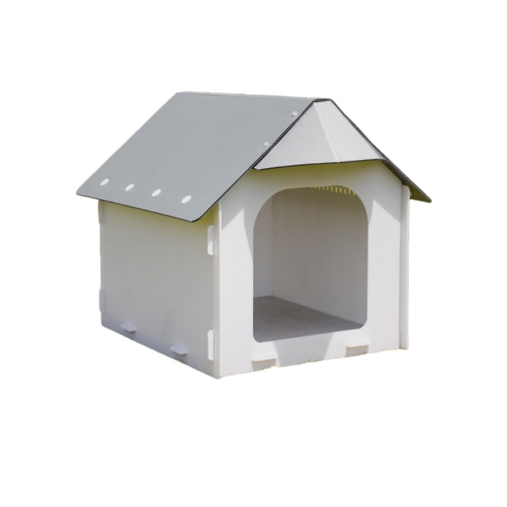 AOUGN屋外猫用キャットハウス猫小屋 環境に優しい 無毒無臭 防水素材取り外し可能日差しと雨を防ぐ 掃除が簡単簡易組立 屋外犬用 (66*52*60cm 防水仕様（ドアなし）
