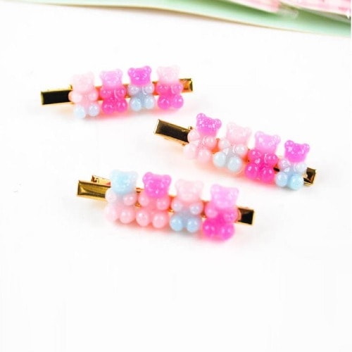 小児ゼリーベアヘアピンx 24個かわいいかわいいアクセサリーヘアピン誕生日プレゼントイベント