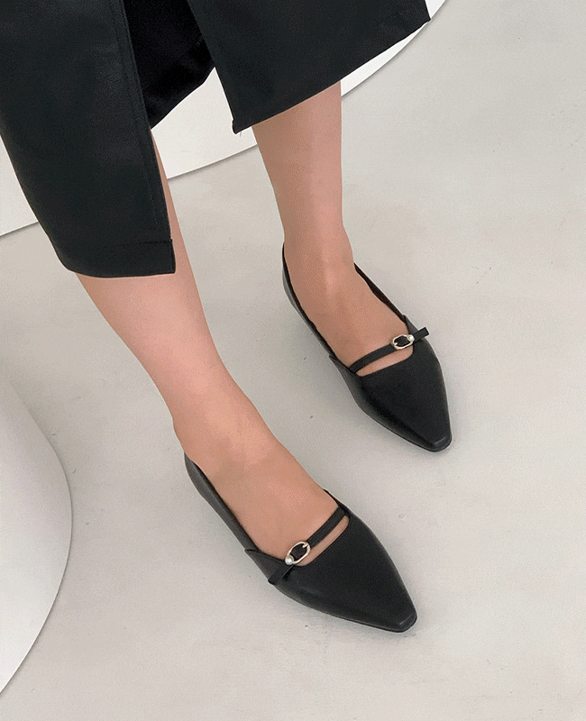 [MILOVANY] ロジェール スティレット 真珠 フラット2cm