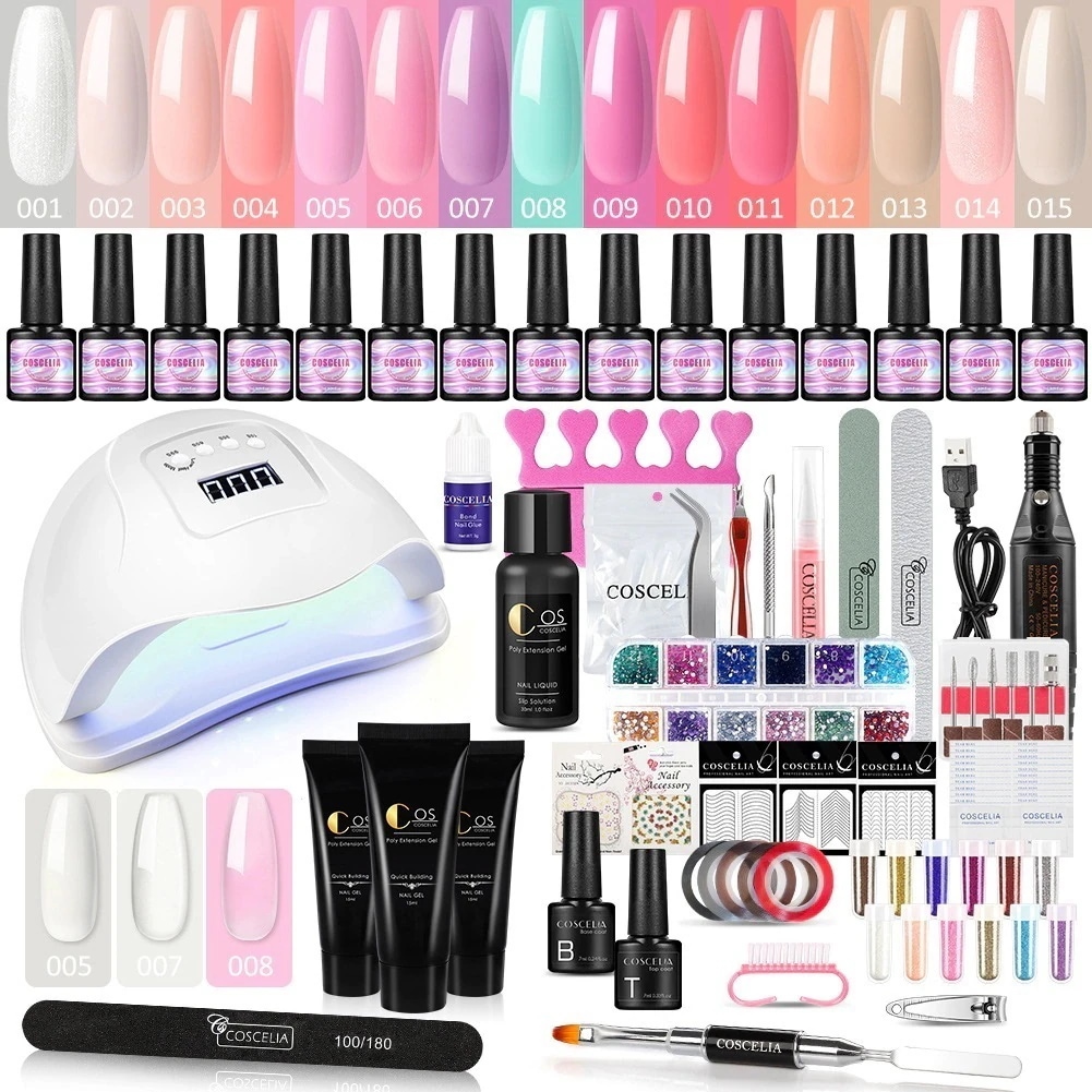 ジェルネイルキット スターターキット 80W ネイルライト 初心者 ネイル用 福袋 無臭 爪に優しい 自宅ネイル 初心者 5,416円