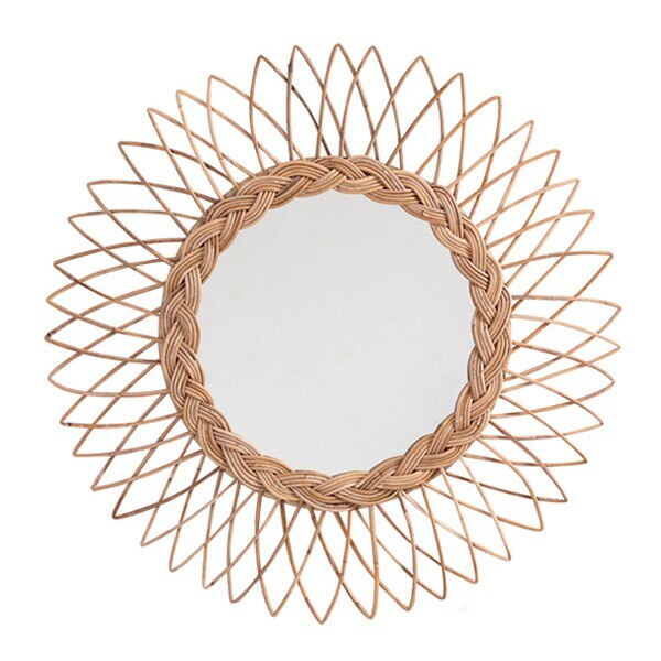 ウォールミラー 壁掛けミラー ラタン製フレーム 籐製フレーム 8,147円