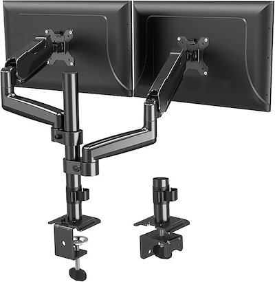他サイト： モニタアーム 2画面 液晶ディスプレイアーム デュアル ガススプリング 16～32インチ対応 縦並び 耐荷重2～8kg(ブラック, Gas Spring Dual Monito)の商品画像