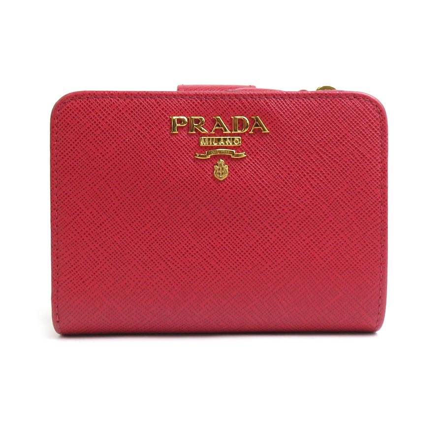 プラダ PRADA 二つ折り財布 レザー レッド レディース 55820g