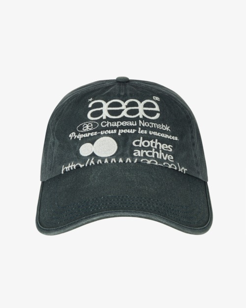 【AEAE】 WEB LOGO WASHED 5 PANNEL BALL CAP [NAVY] キャップ 正規品