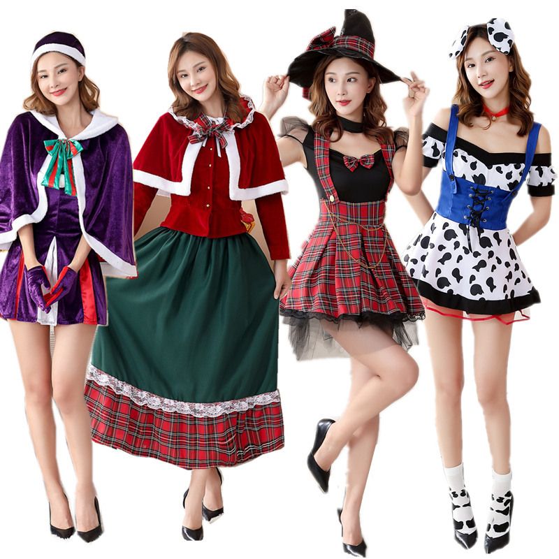 圣诞节主题服装成人圣诞节衣服女cos服饰酒吧演出服性感套装裙