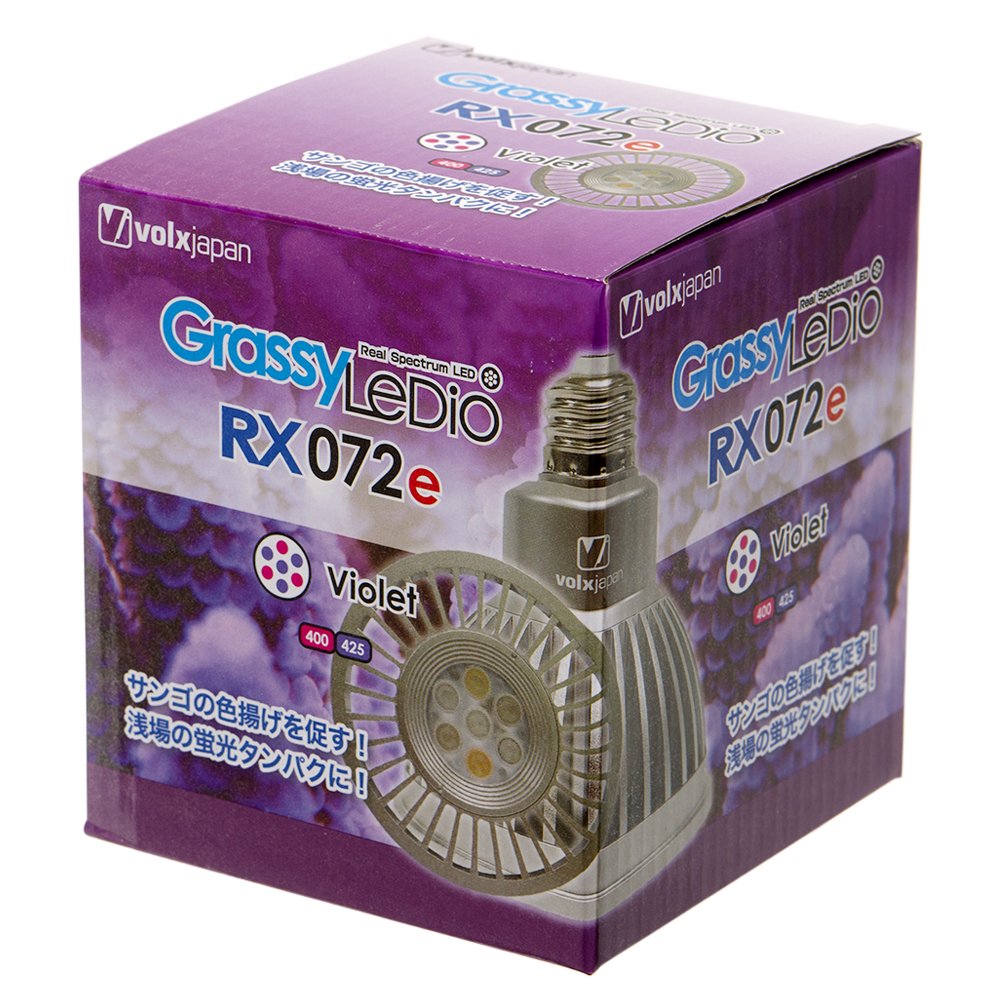 ボルクスジャパン　Ｇｒａｓｓｙ　ＬｅＤｉｏ　ＲＸ０７２ｅ　Ｖｉｏｌｅｔ　水槽　ライト　照明　ＣＲＣ10―15―10―90―10