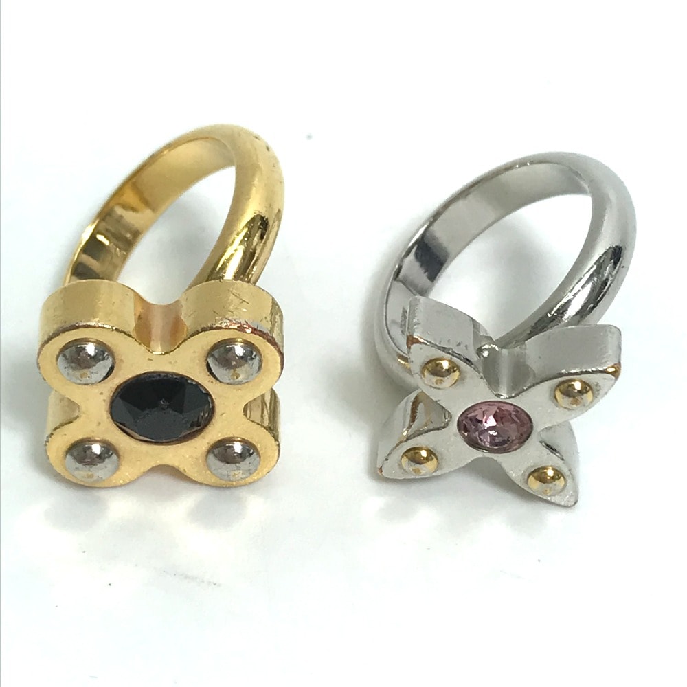 リング指輪 M65247 バーグラブレターズ ラインストーン ラインストーン 2点セット アクセサリー メタル ゴールド