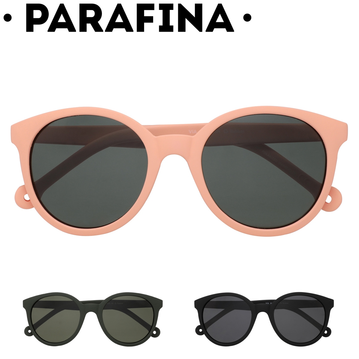 サングラス PARAFINA VIA リサイクル素材 カラーレンズ メガネ 軽量 フレーム 眼鏡 めがね ファッショングラス UVカット 男女兼用 紫外線カット 度なし 偏光レンズ 伊達メガネ