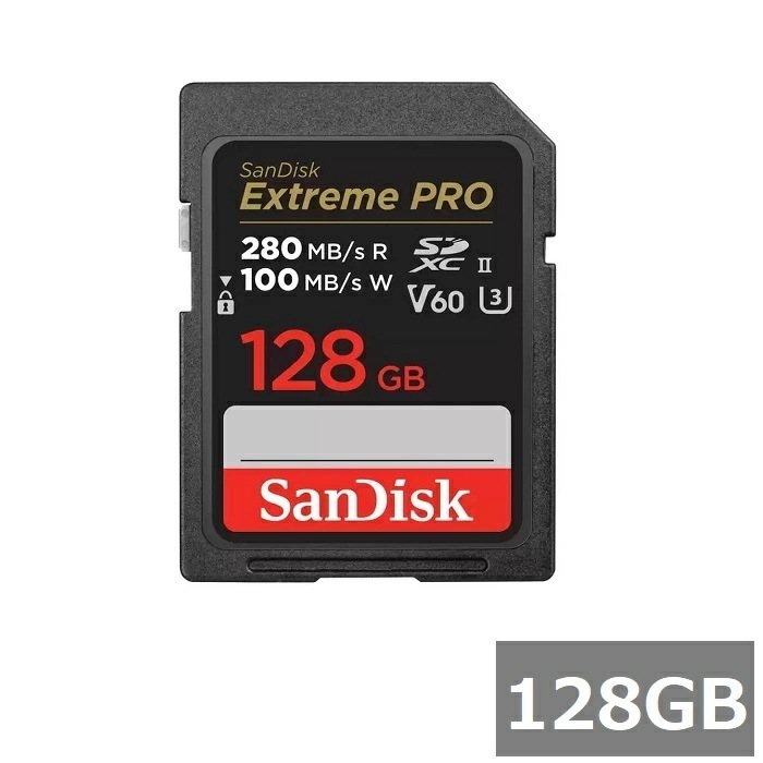 サンディスク SDカード SDXC SDSDXEP-128G-GN4IN Extreme PRO 128GB Sandisk SDXCカード V60 SD UHS-II カメラ デジカメ ビデ