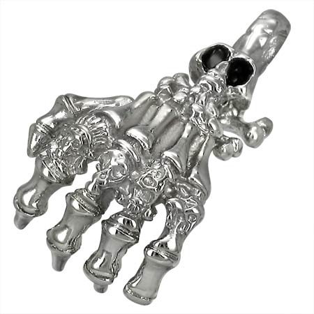 ドクロハンドステンレスペンダントトップ 骸骨の手 ガイコツ スカル 不気味 サージカルステンレス316L ネックレス パーツ 首飾り アクセサリー 男性 女性 プレゼント stt00-00-0577