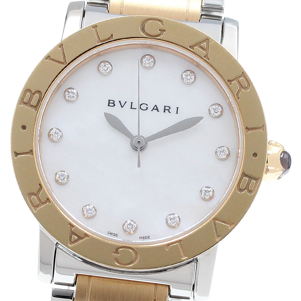 ブルガリ BVLGARI BBLP33SG ブルガリブルガリ 12Pダイヤ PGコンビ 自動巻き ボーイズ 箱・保証書付き_907727【中古】