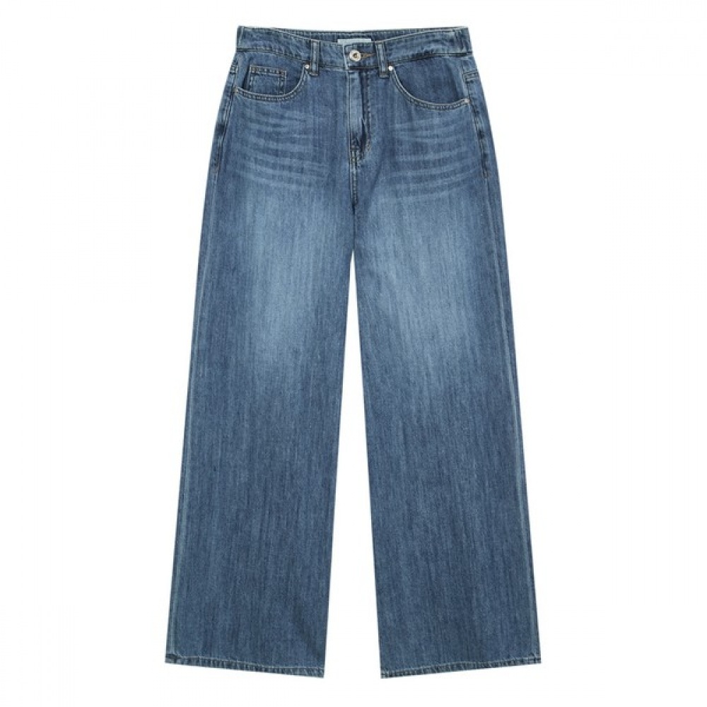 [ヘッジズレディース] 25SS ヘッジデニムワイドバンディングデニムパンツブルー HSPA5B487B2