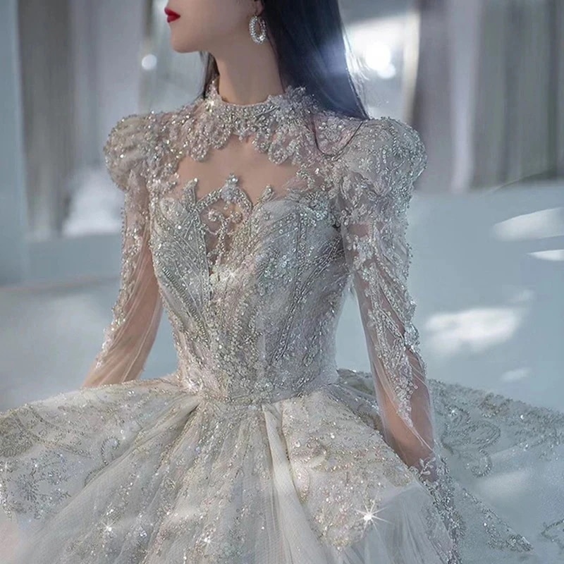 ぜいたく 豪華 ウェディングドレス 綺麗 オフショルダー フリル ドレス パーティー フォーマル 結婚式 演奏会 ウェディング 発表会 成人式 ロングドレス 二次会 卒業式 花嫁