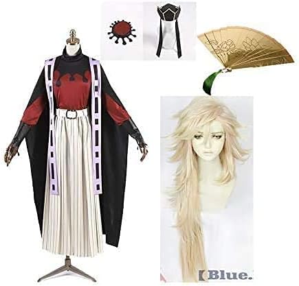 フルセット コスプレ衣装＋ウィッグ＋扇子＋帽子+髪飾り 童磨（どうま）上弦の弐 学園祭 文化祭 仮装