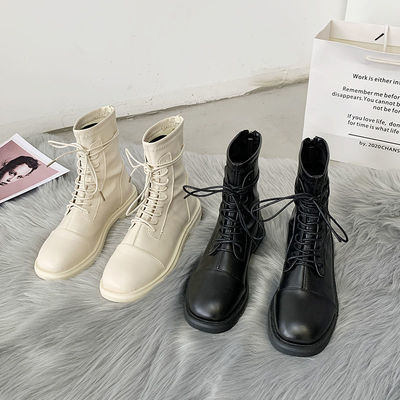 秋 ショートブーツ 高さ調節 薄底 ショートチューブ マーチンブーツ