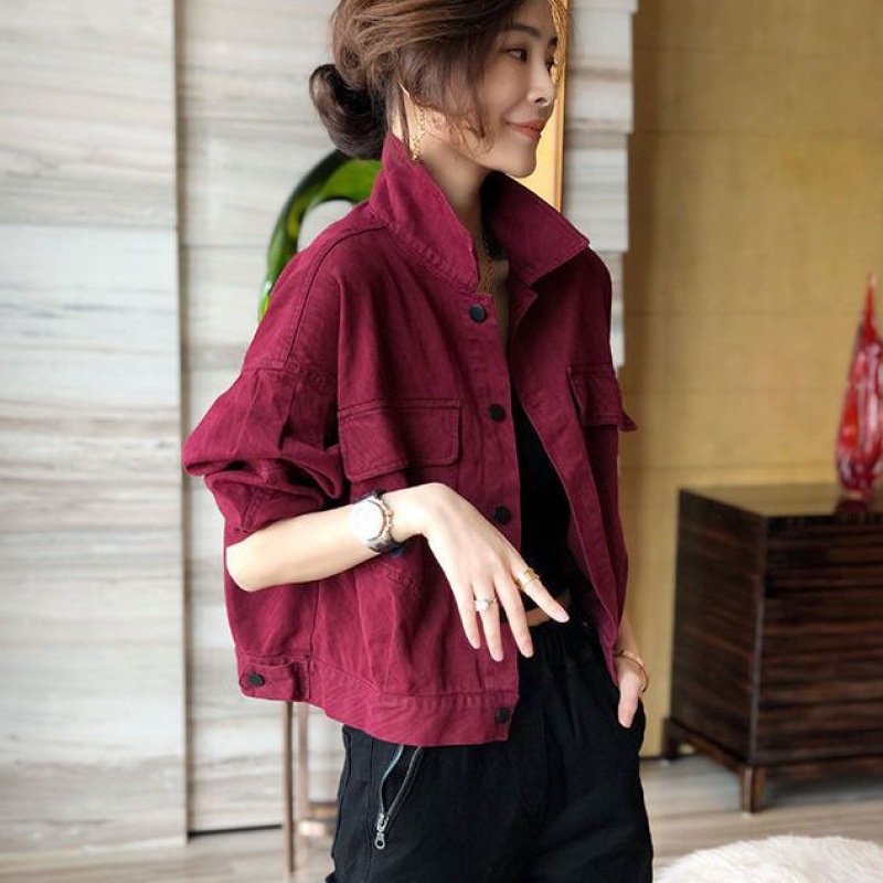 春服2024レディースファッショナブルなウエスタンデニムジャケットレディースショートワークデニム服
