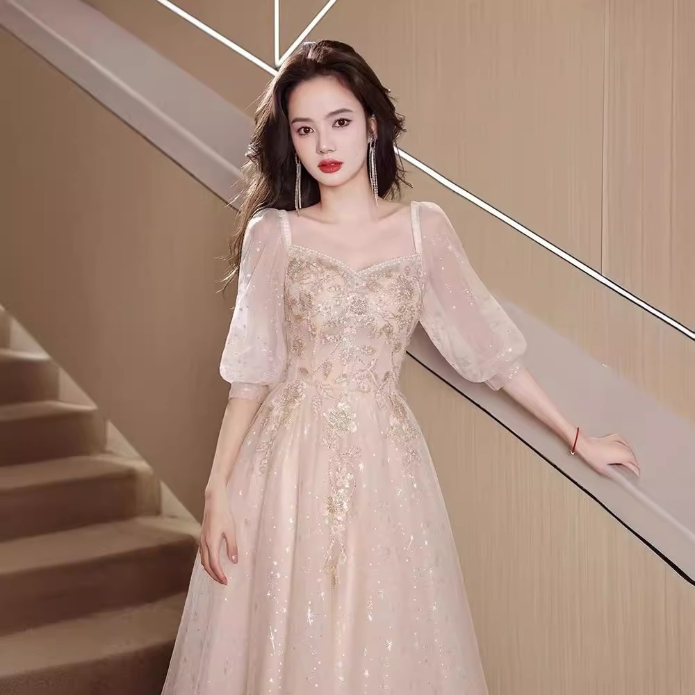 プラスサイズイブニングドレスホスト太った女子痩身成人式宴会気質ブライドメイド見事な女子