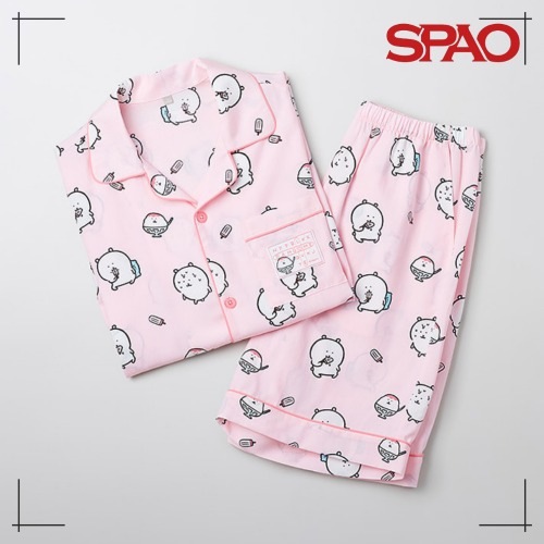 SPAO ダムゴム 私は可愛いダムゴム 半袖 パジャマ (LIGHT PINK) かわいい 部屋着 韓国人気