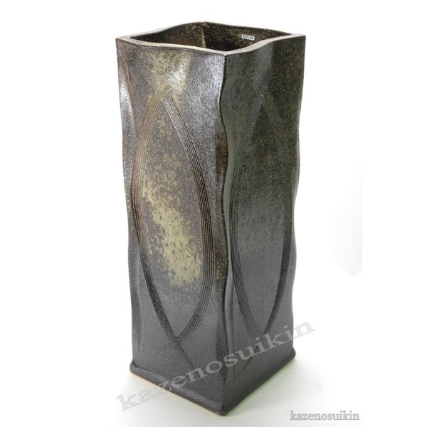 古陶四角傘立 （信楽焼き陶器傘立梅雨玄関収納M）