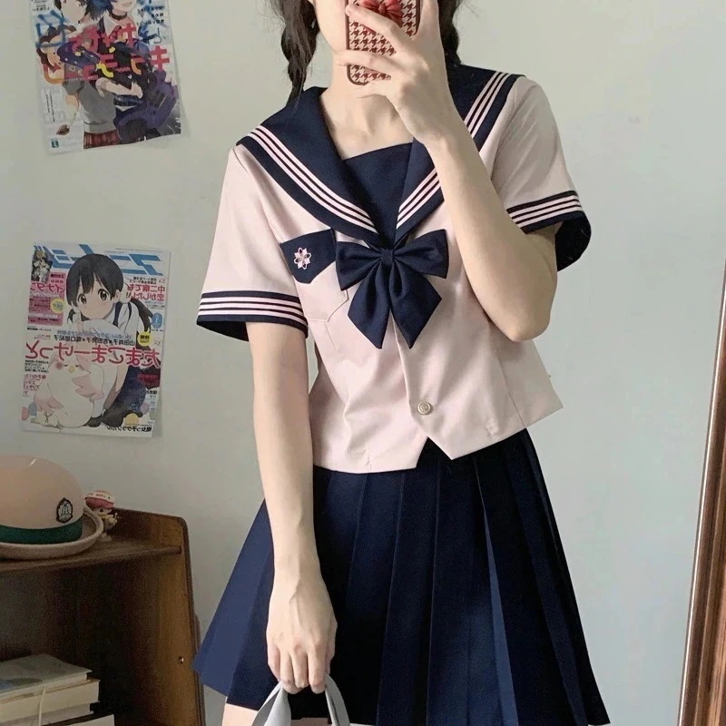 2026春夏新作 人気商品！キャンパス風 jk制服 半袖 セットアップ シャツ トップス ブラウス レディース 着痩せ 日焼け止め メガ割 韓国ファッション