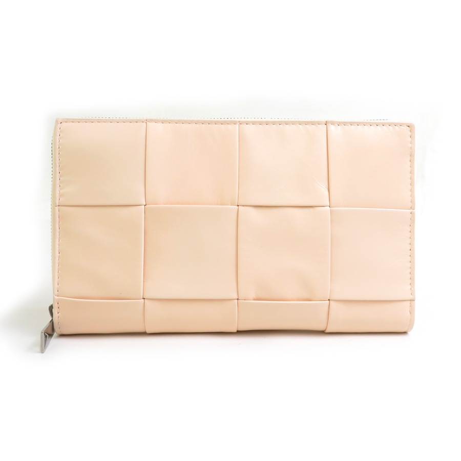ボッテガヴェネタ BOTTEGAVENETA ラウンドファスナー長財布 レザー メロンウォッシュド ユニセックス h31302i