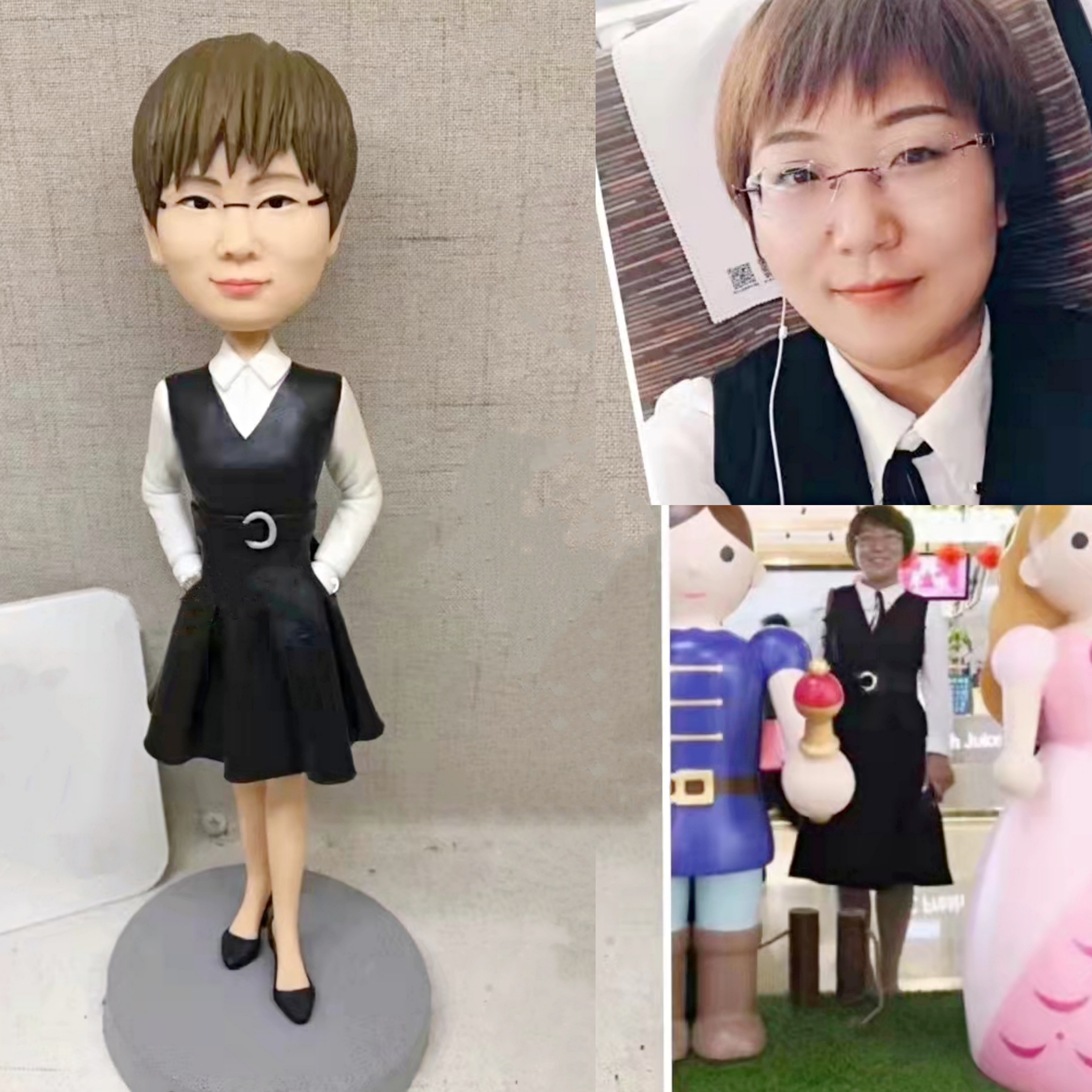 【オーダーメイド】3D肖像画 似顔絵 人形 フィギュア 彼氏 彼女 誕生日 ケーキトッパー 記念日 カップル 友達 プレゼント