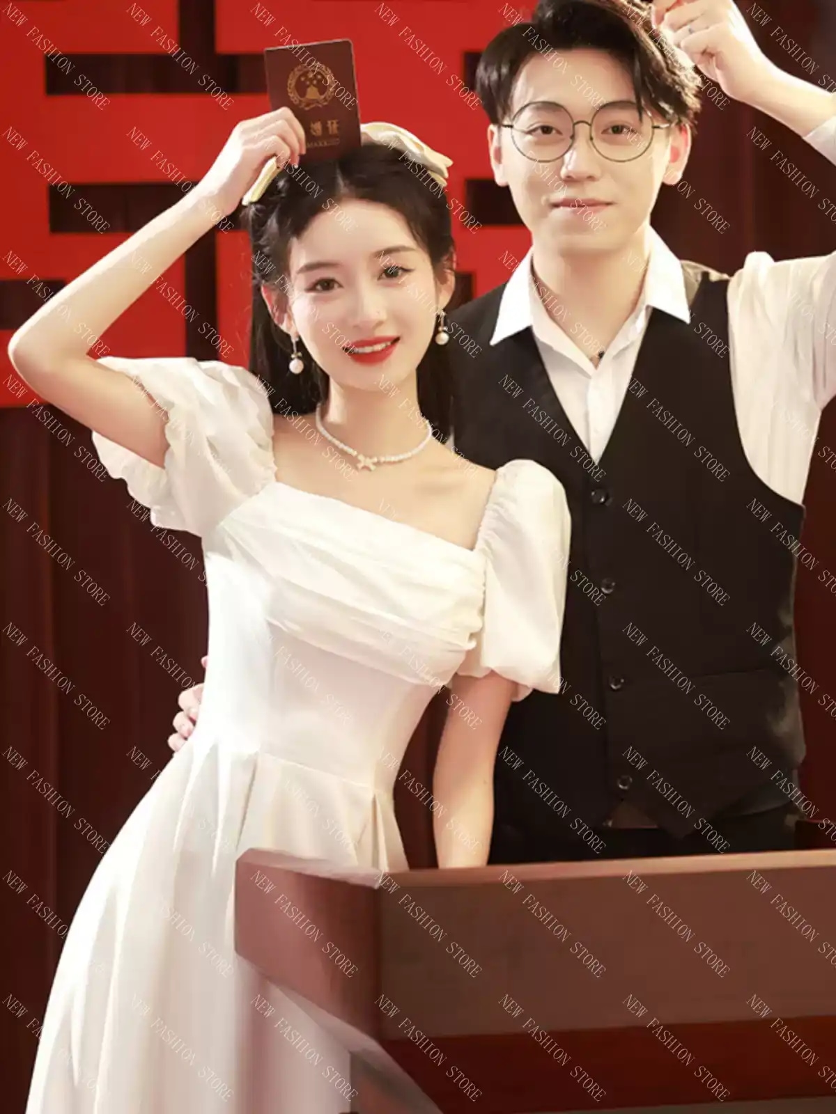 白小柄ドレスエアリーワンピースフレンチ白スカート-49