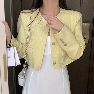 Qoo10] 韓国デザイン 可愛いツイードジャケット