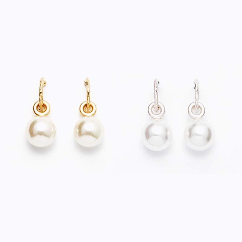 [TWICE ダヒョン 着用] ROUND PEARL DROP EARRINGS 韓国アクセサリー 5,990円