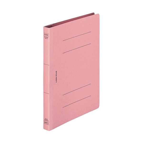 (まとめ) ライオン事務器 フラットファイル(環境)樹脂押え具 A5タテ 150枚収容 背幅18mm ピンク A-536KA5S 1セット(10冊) (×10セット)