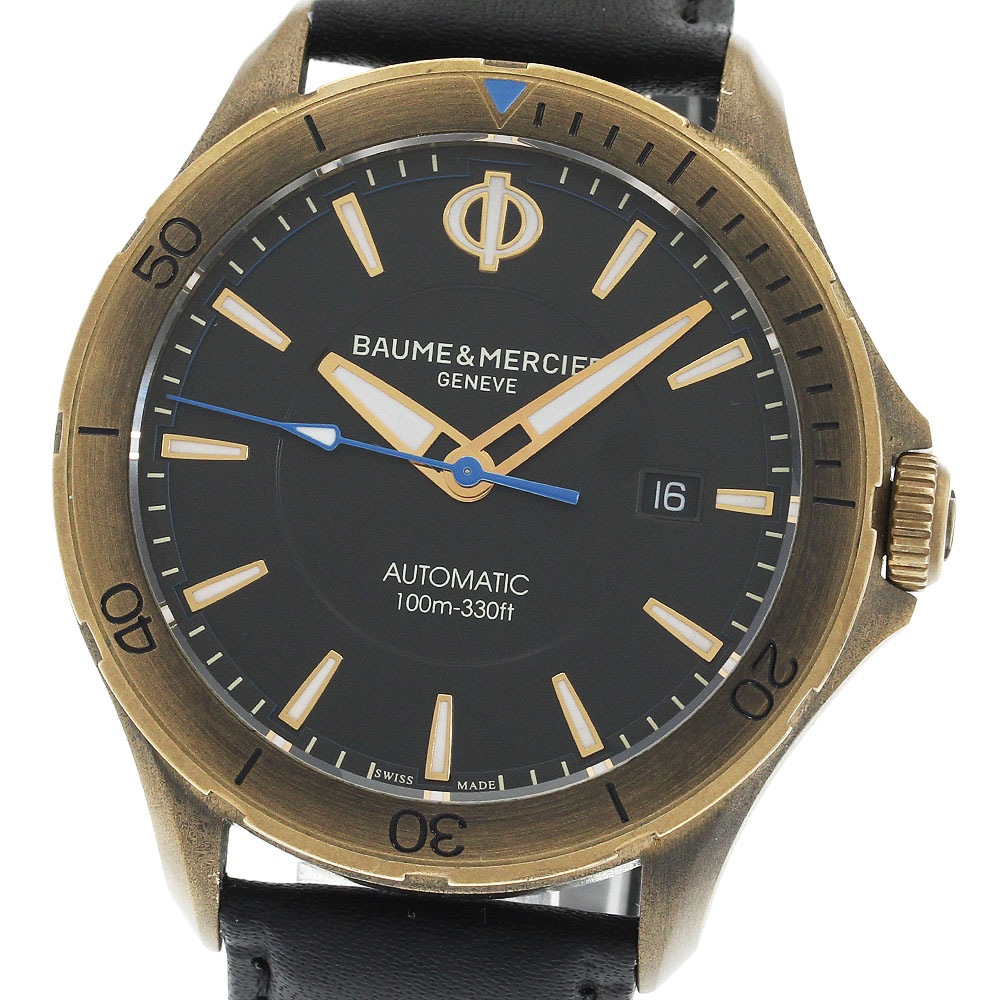 ボーム＆メルシェ Baume & Mercier M0A10500 クリフトン クラブ ブロンズ デイト 自動巻き メンズ 良品 保証書付き_930960【中古】