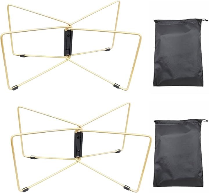 クーラーボックス スタンド キャンプ コンテナ マルチ 折りたたみ 荷物置き 2個(ゴールド)