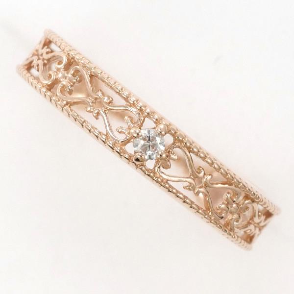 K10 10金 PG ピンクゴールド リング 指輪 0号 ダイヤ ジュエリー 中古