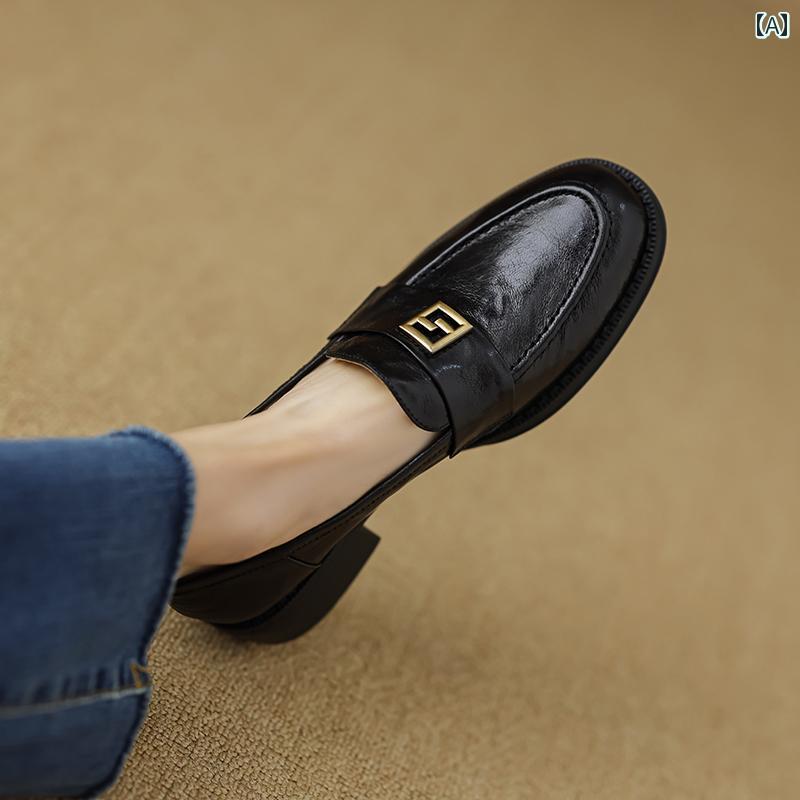 ローファー レディース オフィス 英国最上層 シープスキン 厚底 女性 春 カジュアル スリッポン 小さい 革靴 通勤 靴 8,045円