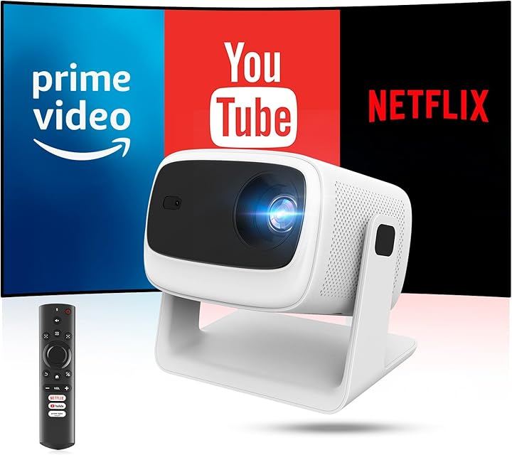 プロジェクター 家庭用 オートフォーカス 自動台形補正 天井投影 1200ANSIAPP利用可能・270回転・4K対応・2025年新登場15Wサウンド＆ドルビー WiFi6 (ホワイト)