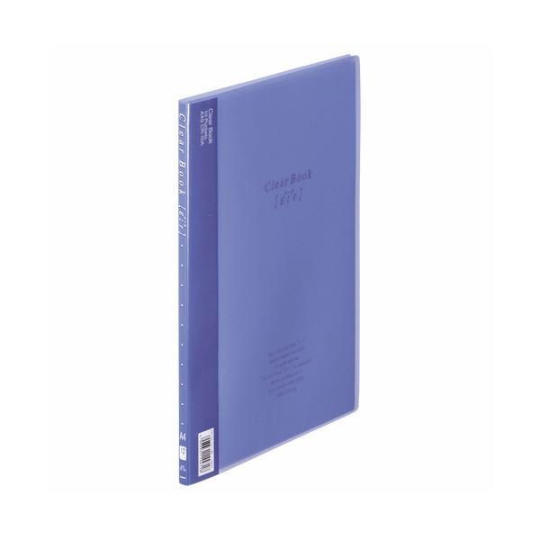 (まとめ) ライオン事務器 クリアーブック(エール)A4タテ 10ポケット 背幅8mm ブルー CR-10A 1冊 (×30セット)ファイル