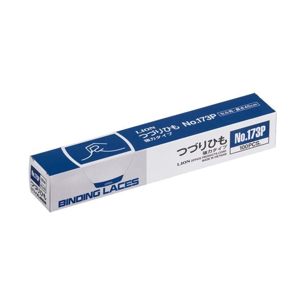 (まとめ) ライオン事務器 つづりひも 450mm セル先 スフ糸・PP糸32本織 No.173P 1パック(100本) (×30セット)