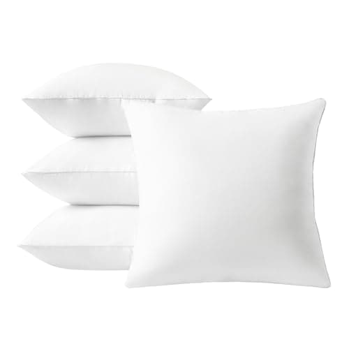 Ashler クッション 中身 4545cm 4個セット 中綿115% 圧倒的ボリューム感 側生地綿100% 潰れない ヌードクッション 抗菌防臭加工 背もたれ 洗える