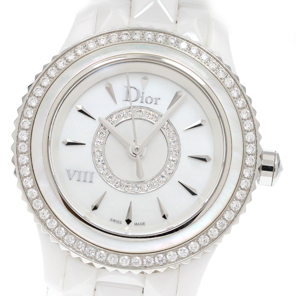ディオール Dior CD1221E6 VIII オンユイット ベゼルダイヤ クォーツ レディース _849822【中古】