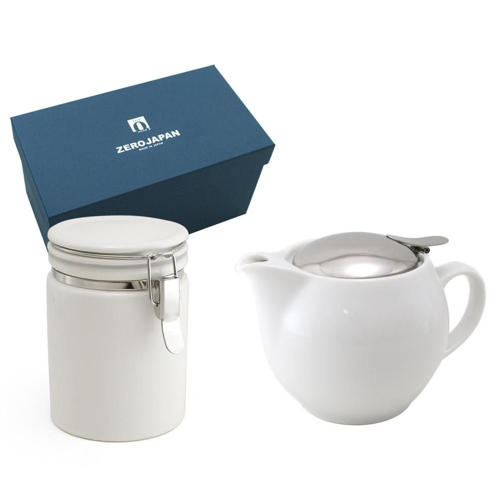 ZERO JAPAN ユニバーサルティーポット3人用+ティーキャニスター ZG-005 WH/ホワイト