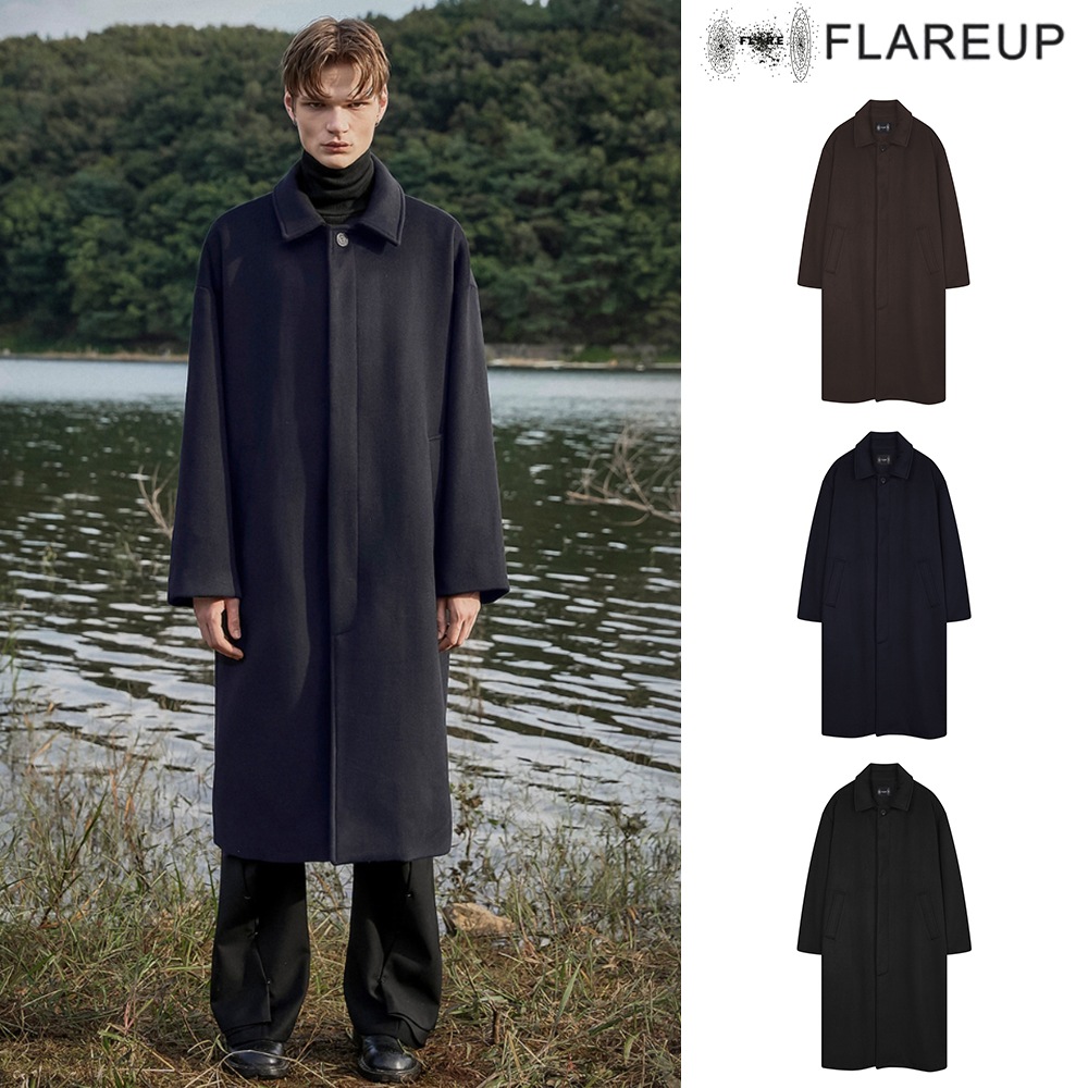 【FLAREUP】Oversized Wool Balmacaan Long Coat