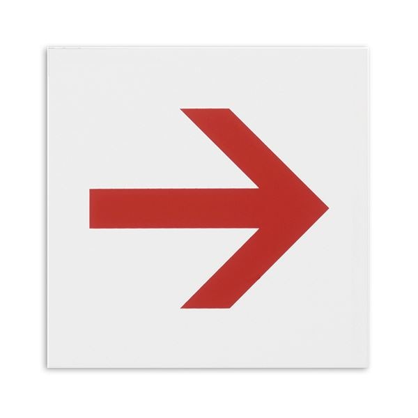 （まとめ） 光 アクリルマット板サイン 矢印テープ付 タテ100×ヨコ100×厚み2mm 白 KMP1051-4 1枚 (×10セット)