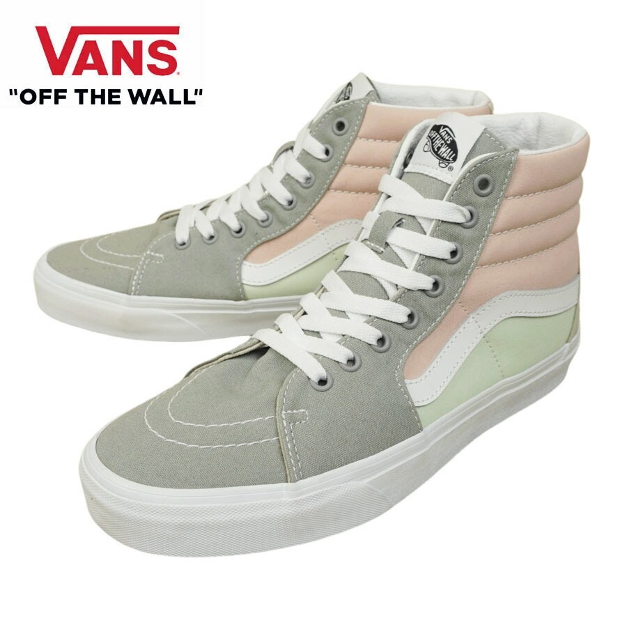 VANS スニーカーVANS ヴァンズ バンズ【箱なし】SK8-HI スケートハイPASTEL MULTI パステル マルチオレンジ グリーン グレー