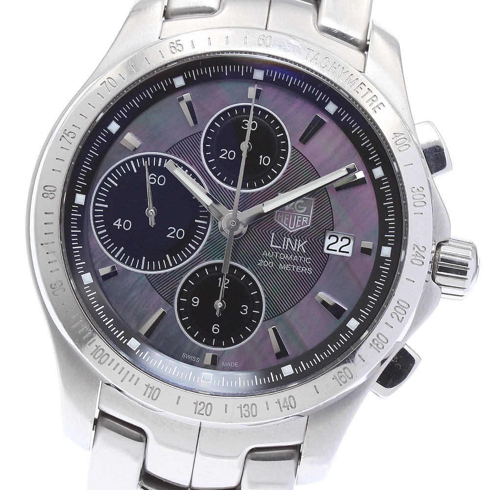タグホイヤー TAG HEUER CJF211M リンク ムーンパール デイト クロノグラフ 日本限定350本 自動巻き メンズ _877022【中古】