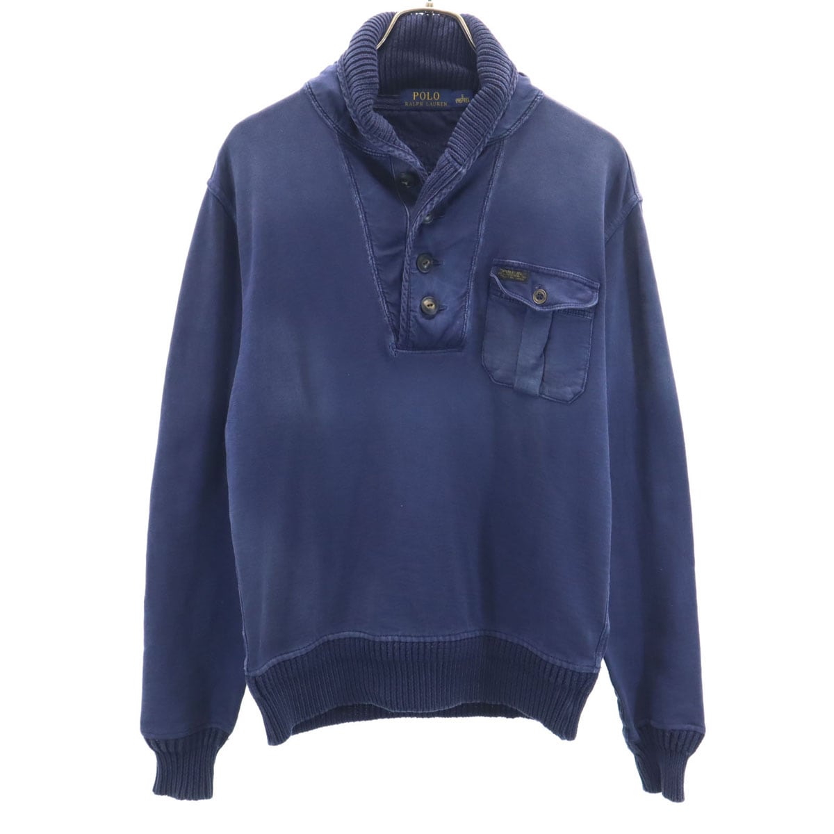 長袖 スウェット S ネイビー メンズ 古着