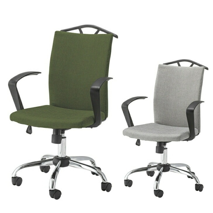 デスクチェア OFC-40 オフィスチェア 椅子 チェア 昇降機能 ロッキング機能 回転式 キャスター付き スチール グリーン グレー