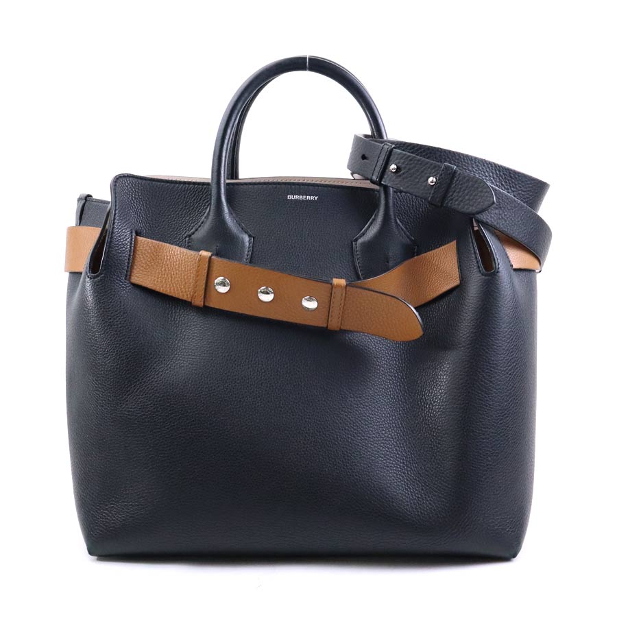 バーバリー BURBERRY ハンドバッグ ショルダーバッグ レザー ブラック/ブラウン シルバー メンズ e59631a