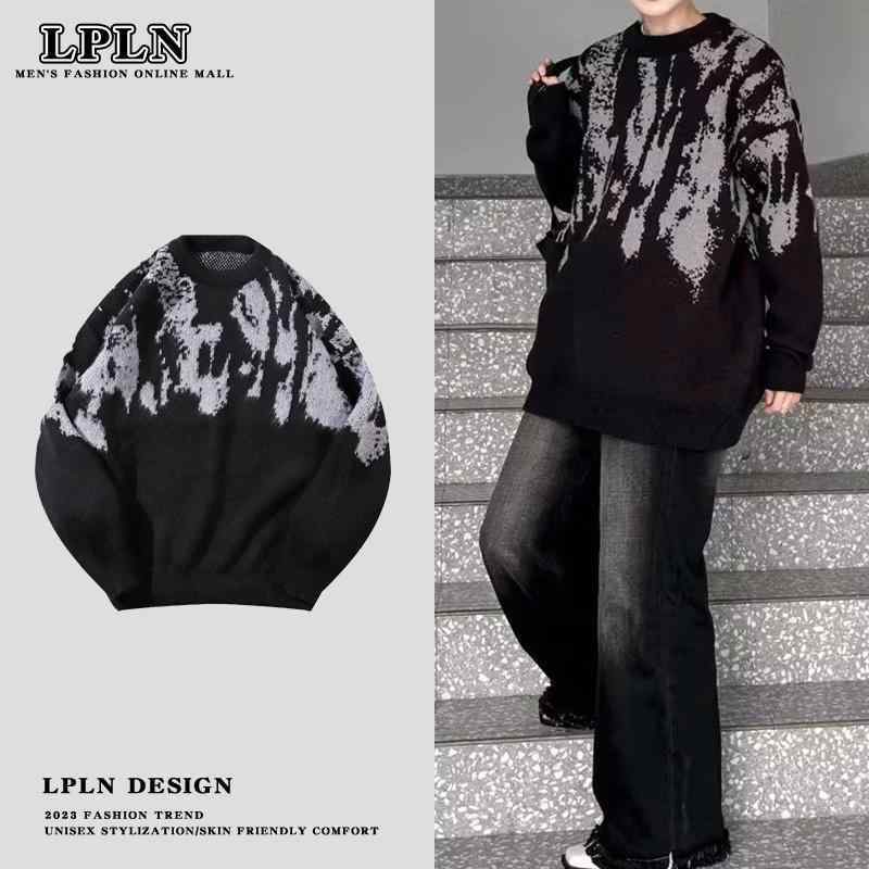 トップス ジャケット メンズ セーター 大きいサイズ ストリート おしゃれ 製 絞り染め クルー ネック セーター 春秋冬用 厚手 ボーイズ カジュアル セーター